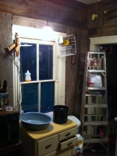 This kitchen window still has its original wavy glass :-)