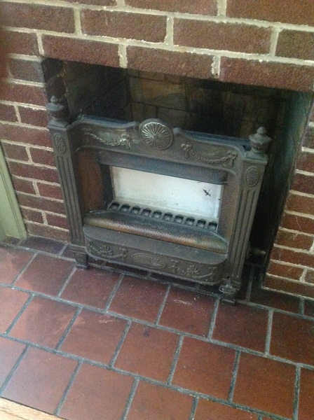 Gas fireplace in master.