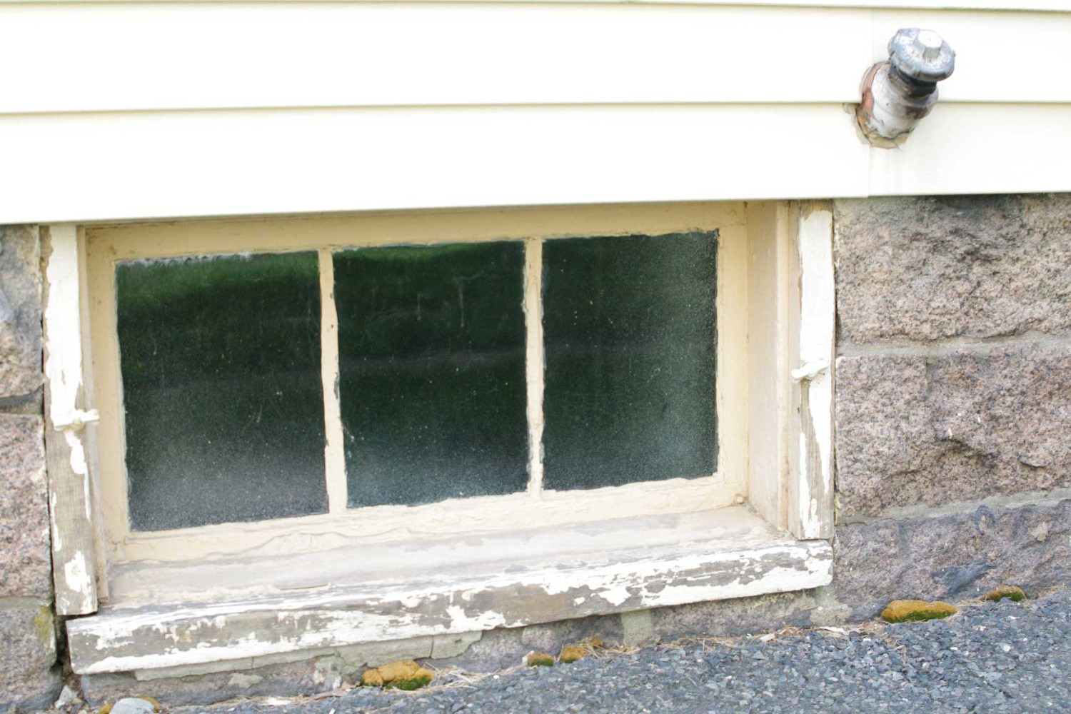Basement window with storm sash removed