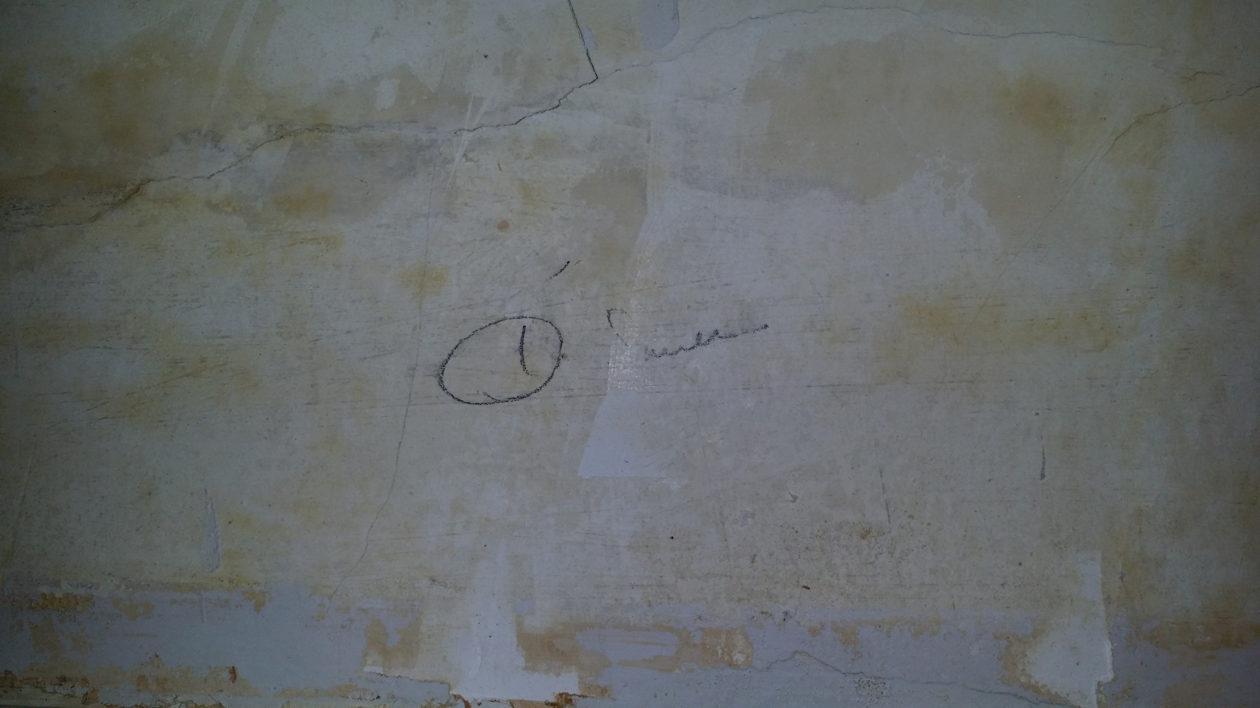 Some cool contractor scribblings from back in the day.  They do match the notes on the original blueprints.