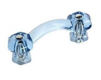 Blue glass cabinet pull