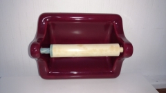 Maroon toilet paper holder