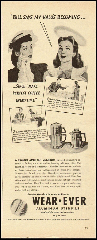1945 Wear-ever ad that references WWII