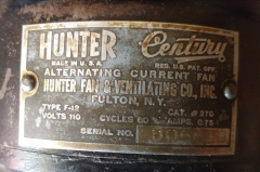 Hunter Century motor label