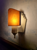 Bathroom sconce with mica shade