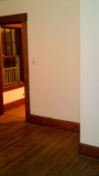 The "blank" wall between the built in and the door to the dining